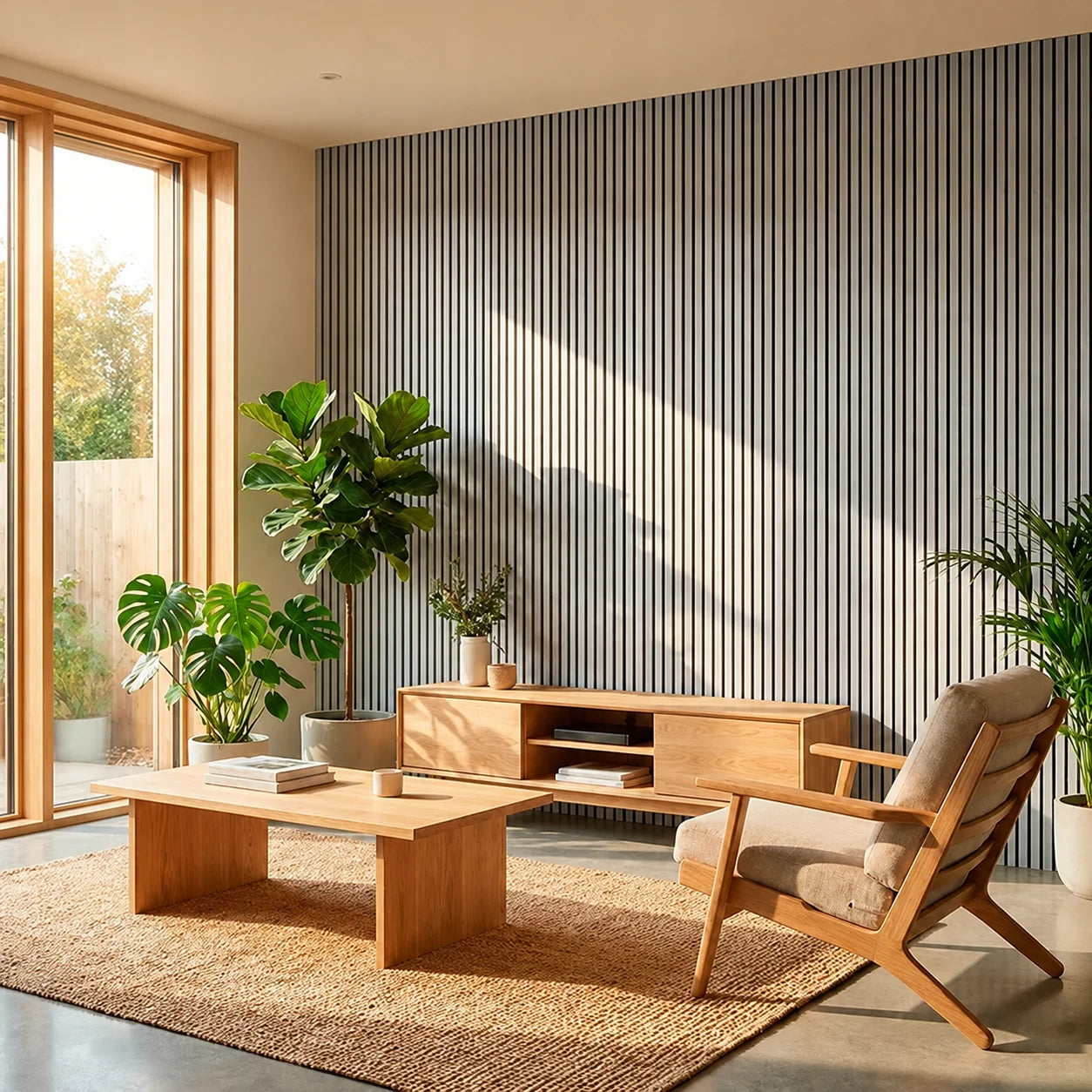 Acoustic Wooden Wall Panel – Transform Your Room in Just 30 Minutes – (270 cm x 110 cm)