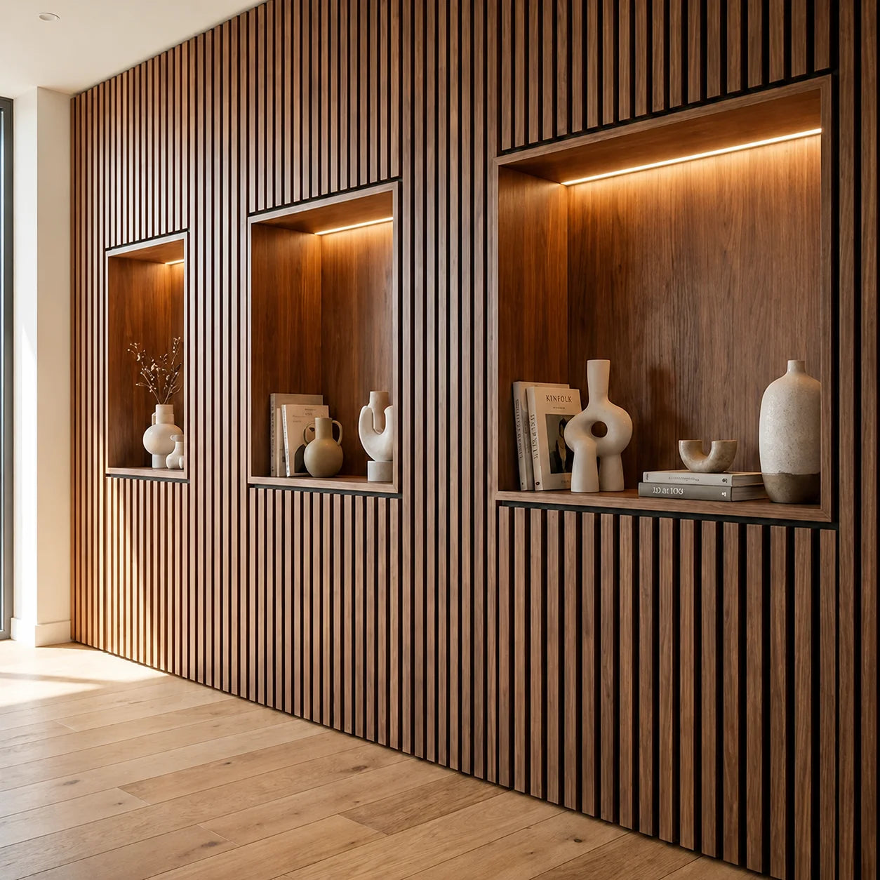 Acoustic Wooden Wall Panel – Transform Your Room in Just 30 Minutes – (270 cm x 110 cm)
