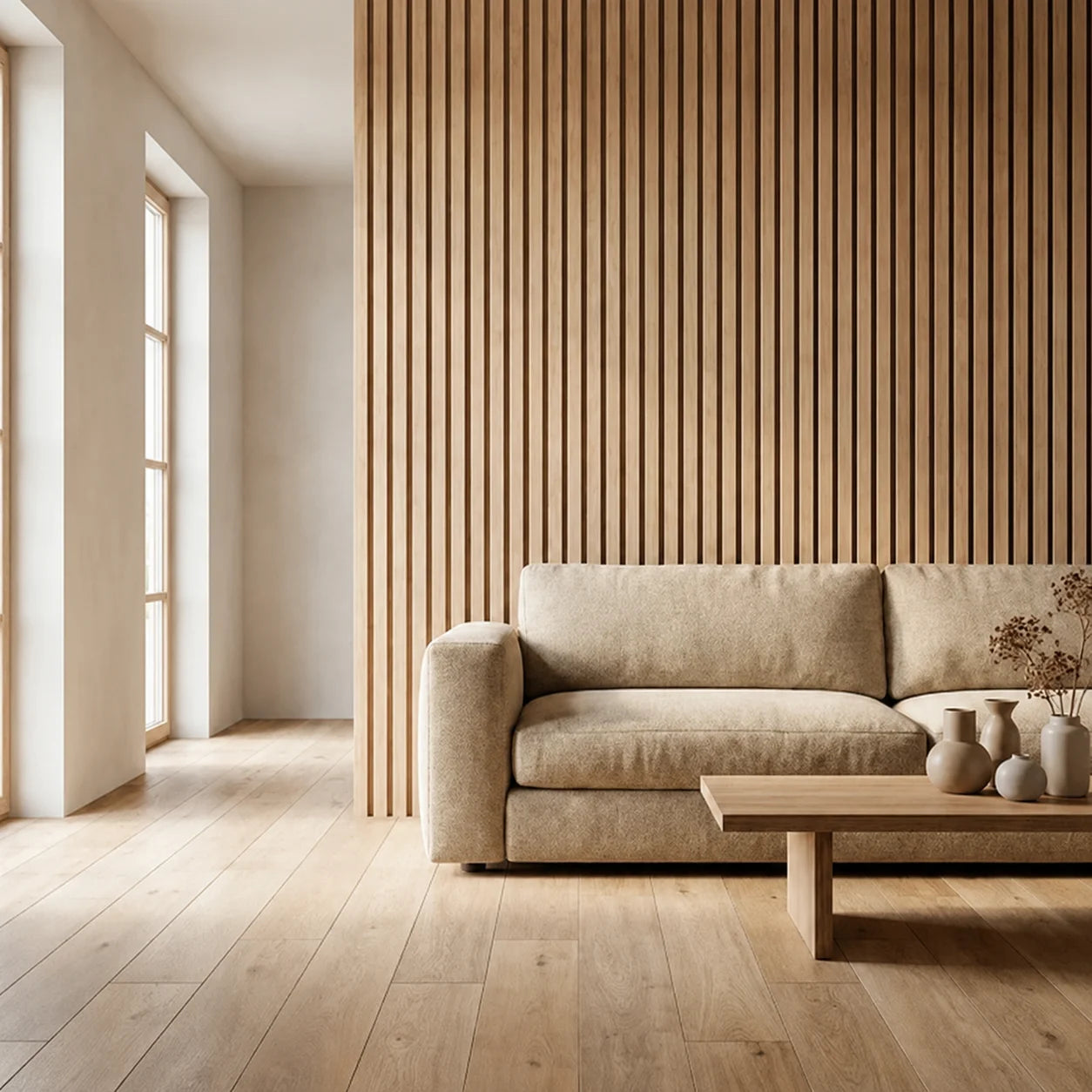 Acoustic Wooden Wall Panel – Transform Your Room in Just 30 Minutes – (270 cm x 110 cm)