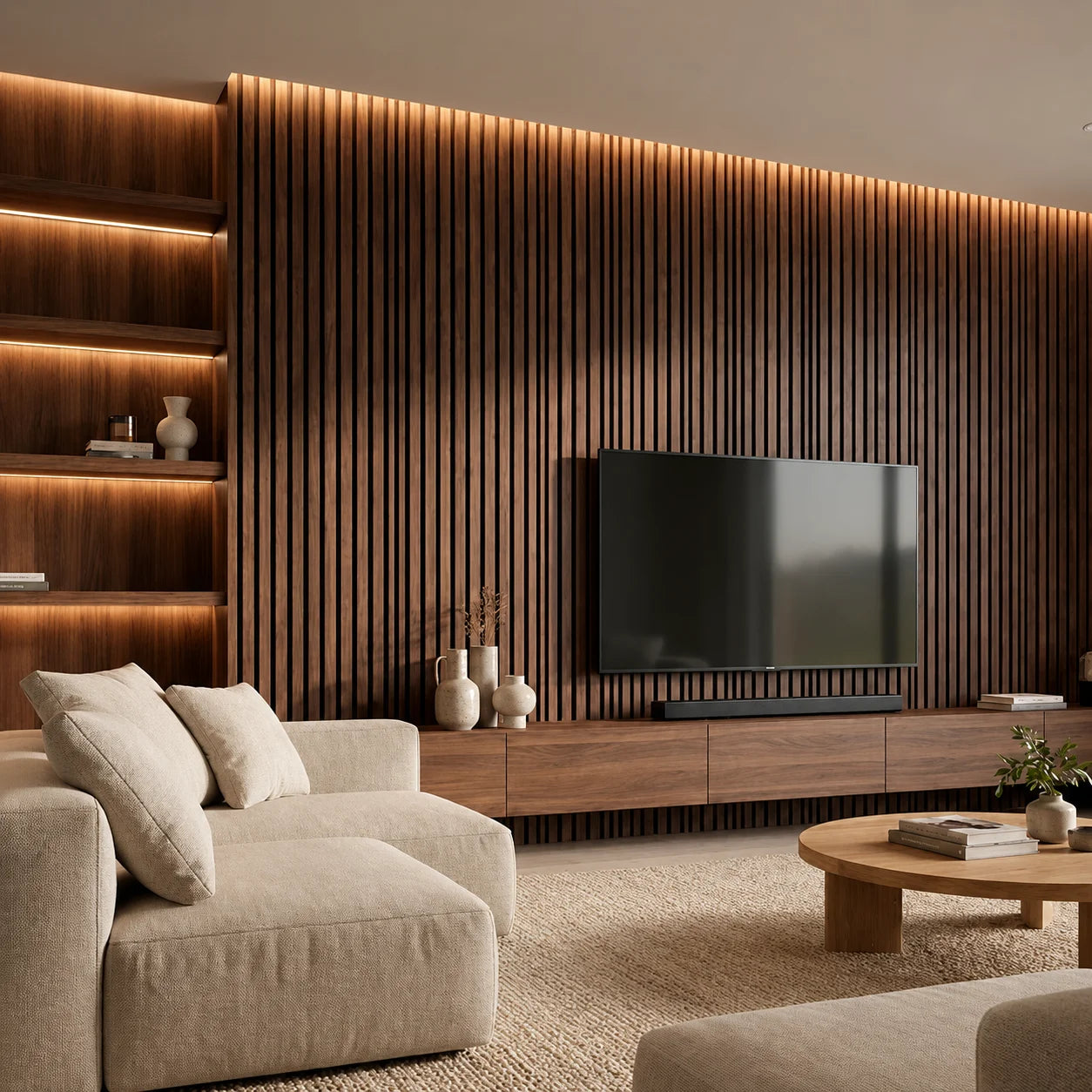 Acoustic Wooden Wall Panel – Transform Your Room in Just 30 Minutes – (270 cm x 110 cm)