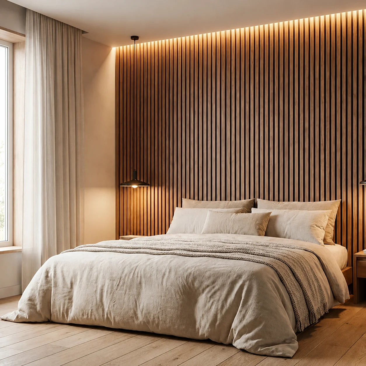 Acoustic Wooden Wall Panel – Transform Your Room in Just 30 Minutes – (270 cm x 110 cm)